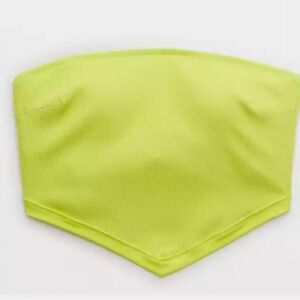 Aerie Lime Green xxs Ribbed swimsuit handkerchief top